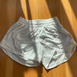 Lululemon white running shorts